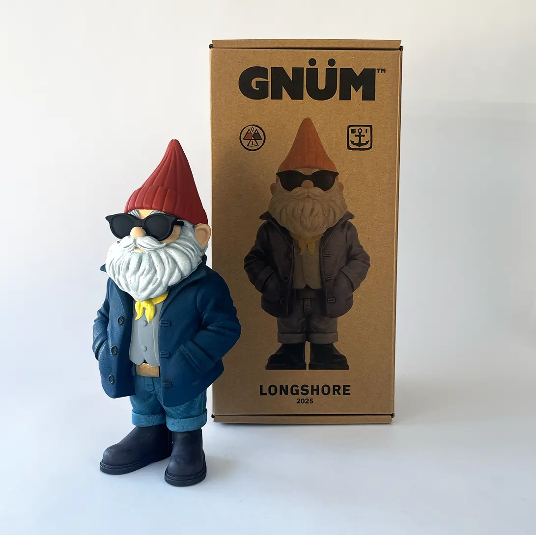 Longshore Garden Gnome — Hand Painted Outdoor Gnome, Modern Design