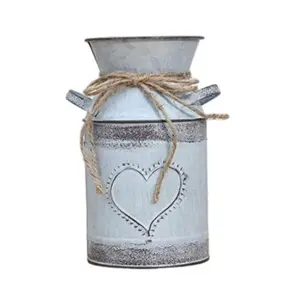 Rust-Resistant Iron Flower Bucket Set, Vintage Metal Handle Bud Vase, Creative Twisted Rope Design, Perfect for Bookshelf, Fireplace, Table Centerpiece, Decorative Vase, Home Decor Vase