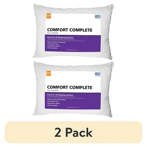 Comfort Complete Orthopedic Memory Foam Standard Queen Pillow 2 Pack Cozy Hypoallergenic Moisture Wicking for Better Sleep