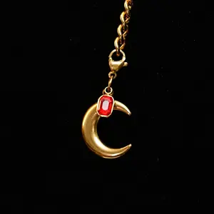 VelourBliss Celestial Bond Couple Necklace Set Radiant Sun & Crescent Moon Charms on Sleek Gold Chains for Everyday Wear