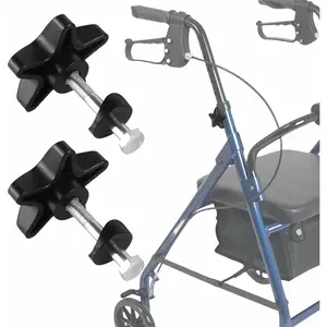 Rollator Walker Replacement Knobs - Arm Height Adjustment Knobs for 3 or 4 Wheeled Rollators, Easy-Grip Replacement Screws, Set of 2 (A) (B)