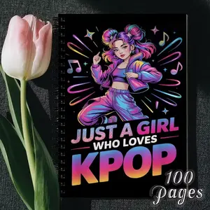 Kpop Girl Group Theme Notebook, Cute Korean Drama Anime Cover with K-Pop Idol Pattern, Spiral Bound Journal for Lyrics, Dance Choreography, Diary Writing, Girly Office Supplies, Stationery Gift