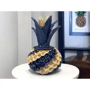 Mexican pottery, Pineapple decor, Mexican decoration, Pineapple sculpture, Glazed clay pineapple, Pottery from Michoacan