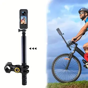 Motorcycle Bicycle Handlebar Camera Selfie Stick Bracket Adapter Compatible GoPro Insta360 Panoramic Live Shooting Mount Ideal Gift for Sports Enthusiasts