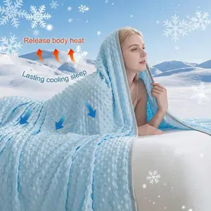 Summer Cooling Blanket for Hot Sleepers Lightweight Breathable Machine Washable Soft Comfortable Bed Sofa Office Perfect for Summer Bedding Gifts super soft cool plush blanket bed accessories