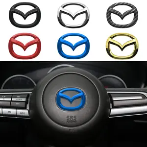 1pcs ABS Car Steering Wheel Emblem Sticker Frame Accessories For Mazda 2 3 6 5 Demio CX3 CX4 CX5 CX-4 CX-5 CX7 CX30 MX3 MX5 MS Speed Axela Atenza