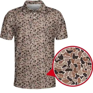 Brown Hunters Hideaway Printed Polo Shirt for Men & Women – Lightweight, Breathable, Moisture-Wicking Golf Shirt, Perfect Trendy & Funny Gift