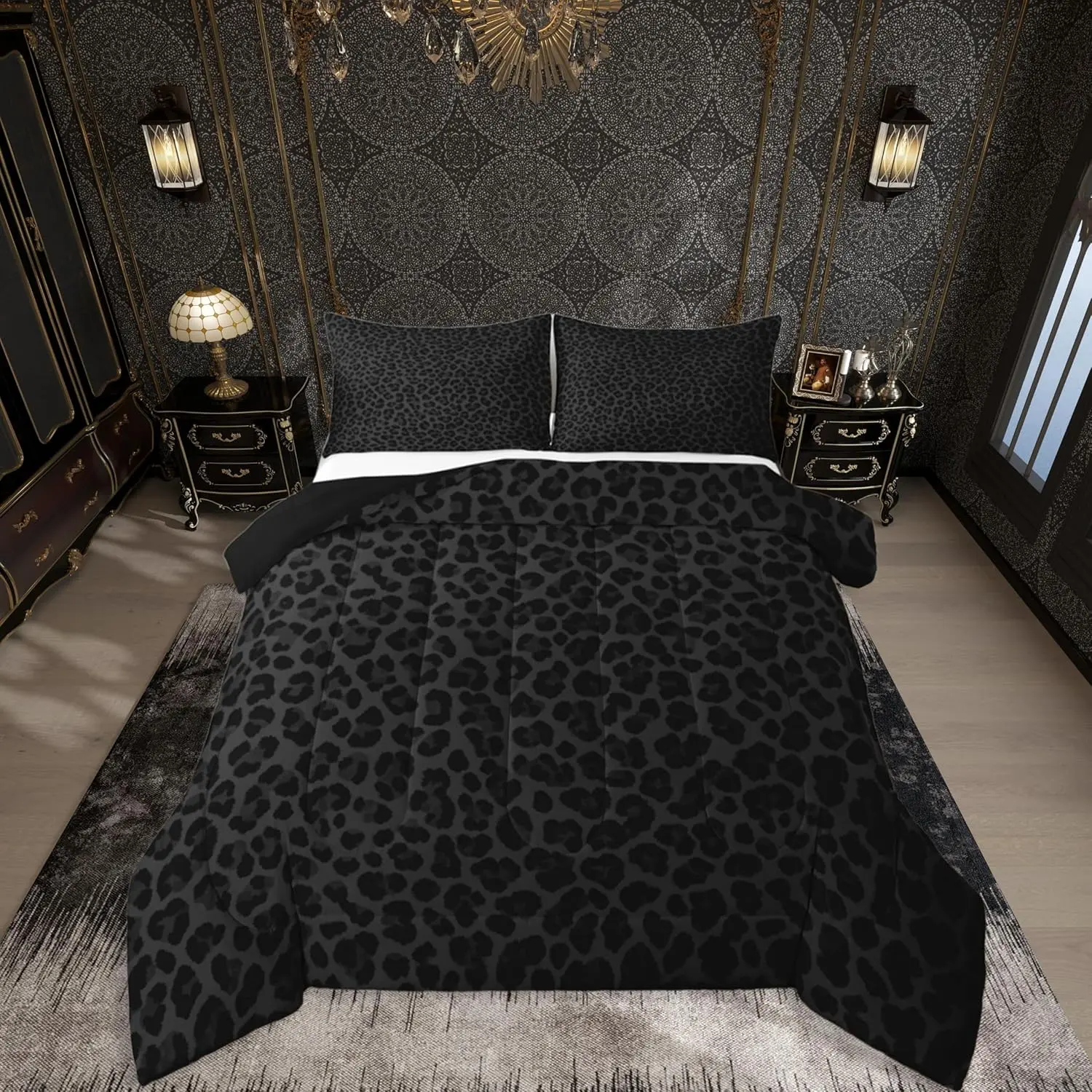 Leopard Comforter Set Cheetah Bedding Set Animal Print Duvet Quilt Bedroom Safari Decor Microfiber Ultra