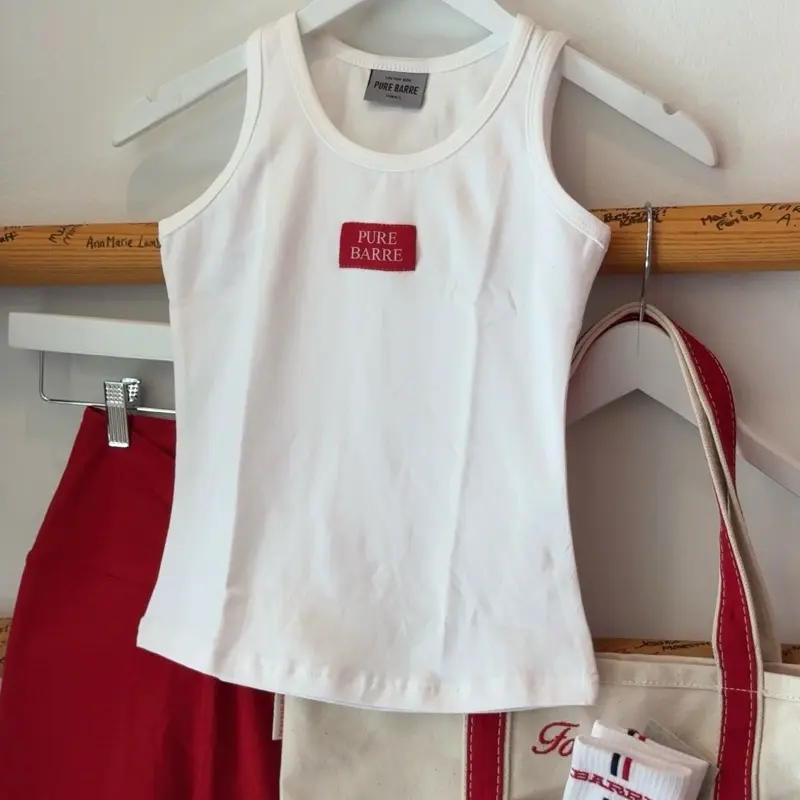 White Pure Barre Patch Tank