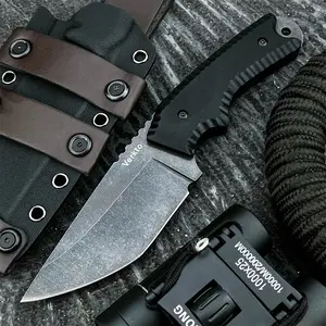 High Quality Durable Fixed Blade Knife with Sheath, Stainless Steel Knives, 7cr13mov Steel Blade, G10 Handle, Perfect for Outdoor Activities, Camping Hiking Fishing Tool, Survival Tool