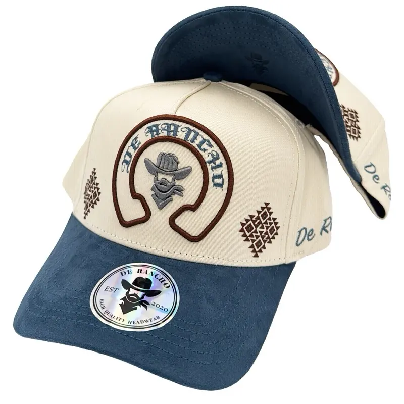 De Rancho Herradura a-frame hat (Beige/Blue)