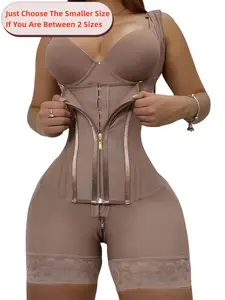Luxe Curve Women's Underwear Solid Contrast Lace Adjustable Zipper Hook & Eye Closure Shapewear Bodysuit, Fit, Tummy Control Butt Lifting Shaper, High Stretch for Daily Wear, Body Sculpting Compression, Fajas, Colombian Shapewear, Body Shaping Underwear