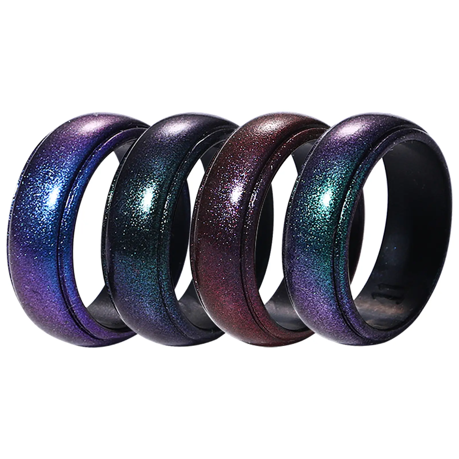 OIDEA Men's Rubber Rings - 8mm Breathable Flexible Silicone Band for Sports, Hiking & Swimming, Gym, Weightlifting, Daily Ring, Engagement Ring