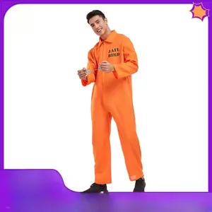 Halloween Cosplay Prisoner Costume One-piece Prisoner Uniform