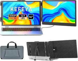 Portable Monitor Kefeya S1 14" Dual Screen 1080P FHD IPS Display laptop monitor extender