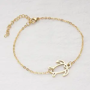 Jewelry  Fashion Stainless Steel Bracelet Little Turtle Pendant Bracelet Jewelry