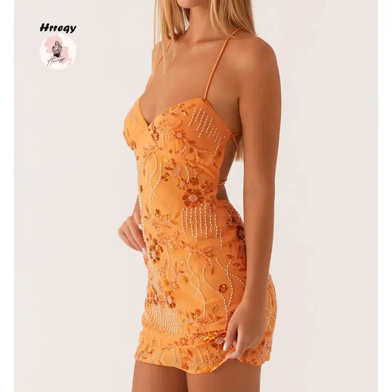 open lace back dress Vietta Sequin Cami Micro Mini Dress