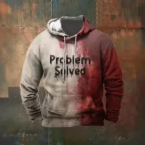 TOP 2025 Halloween  Explosion Men's Problem Solved Halloween Printed Hoodie Direct Sales Cool