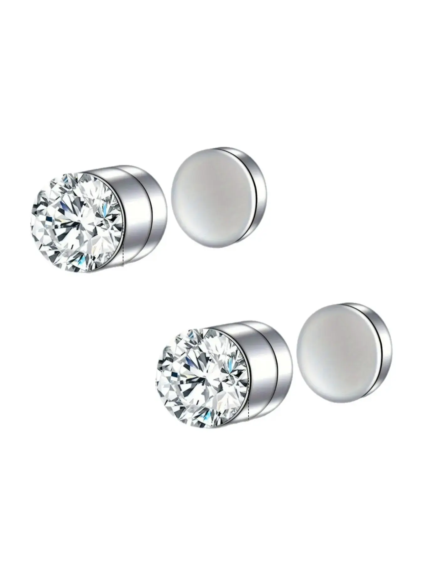 1 Pair of Minimalist Punk Style Magnetic Fake Nose Ring Jewelry or Ear Studs, Silvery Non Perforated Nose or Ear Studs Dual-use, Suitable for Daily Wear By Men and Women, Unique Gift, Magnetic Nose Rings