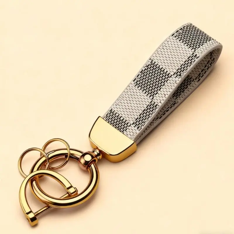 Unisex Leather Print Horseshoe Keychain - Metal Buckle, Durable Strap, Decorative Chain EDC Everyday Carry Accessory, Leather Keychains for Car Keys, Gifting (Bag Charm Accessory), Decorative Chain Keychains