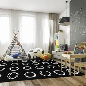 Multicolor Geometric Area Rug, Soft Floor Mat for Living Room & Bedroom, Decorative Carpet for Game Room, Fashionable Home Decoration