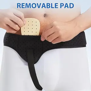 Men and Women Left or Right Side Supportive Groin Braces with Removable Compression Pads for Pre or Post-Surgical Scrotal, Femoral, Comfortable Adjustable Waist Strap Guard