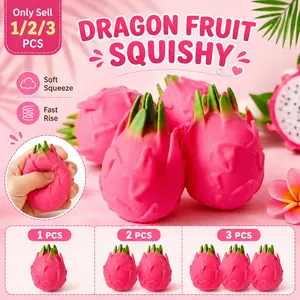1/2/3 Dragon Fruit Squishy, Fast Rising Stress Relief Simulation Fruit, Anxiety Sensory Stress Squishy Hand Toys, Soft Squishy Stress Balls, Classroom Prizes, Calming Adults Fidget Toys, Fidget Squeeze, Stress Relief Tools, Squishies Fidgets