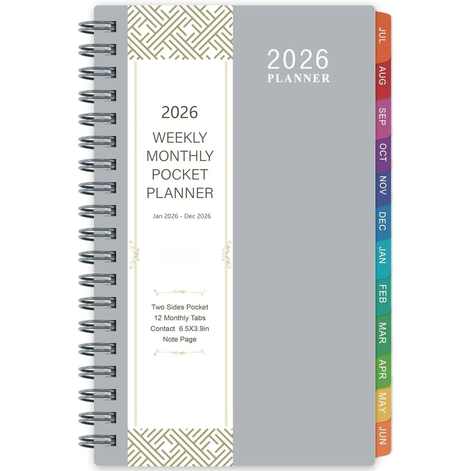 2026 Pocket Calendar/Planner - Weekly & Monthly Pocket Planner for Purse, Jan. 2026 - Dec. 2026, 6.8" x 4.1",   - Wire Binding, Plastic Cover