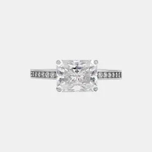 【788】New Year Promo "Slot Art" Splendor 3 Carat Synthetic Moissanite Dating Combined Ring– Luxurious and Unique Choice for Engagement, Wedding, or Special Occasions