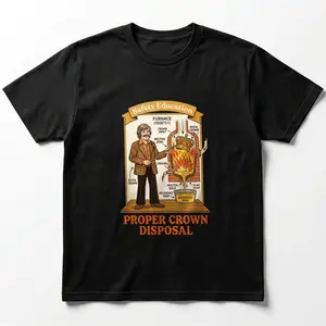 No Kings Protest Shirt Proper Crown Disposal Anti Monarchy Safety Funny Graphic Tee
