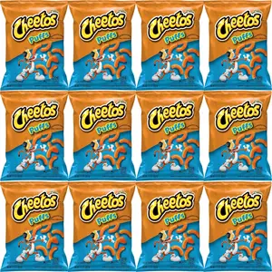 Cheetos Puffs Cheese Flavored Snacks, 1.375 Oz Bags, Pack of 12, Bundled by Shoppyway Crispy Crunchy Corn