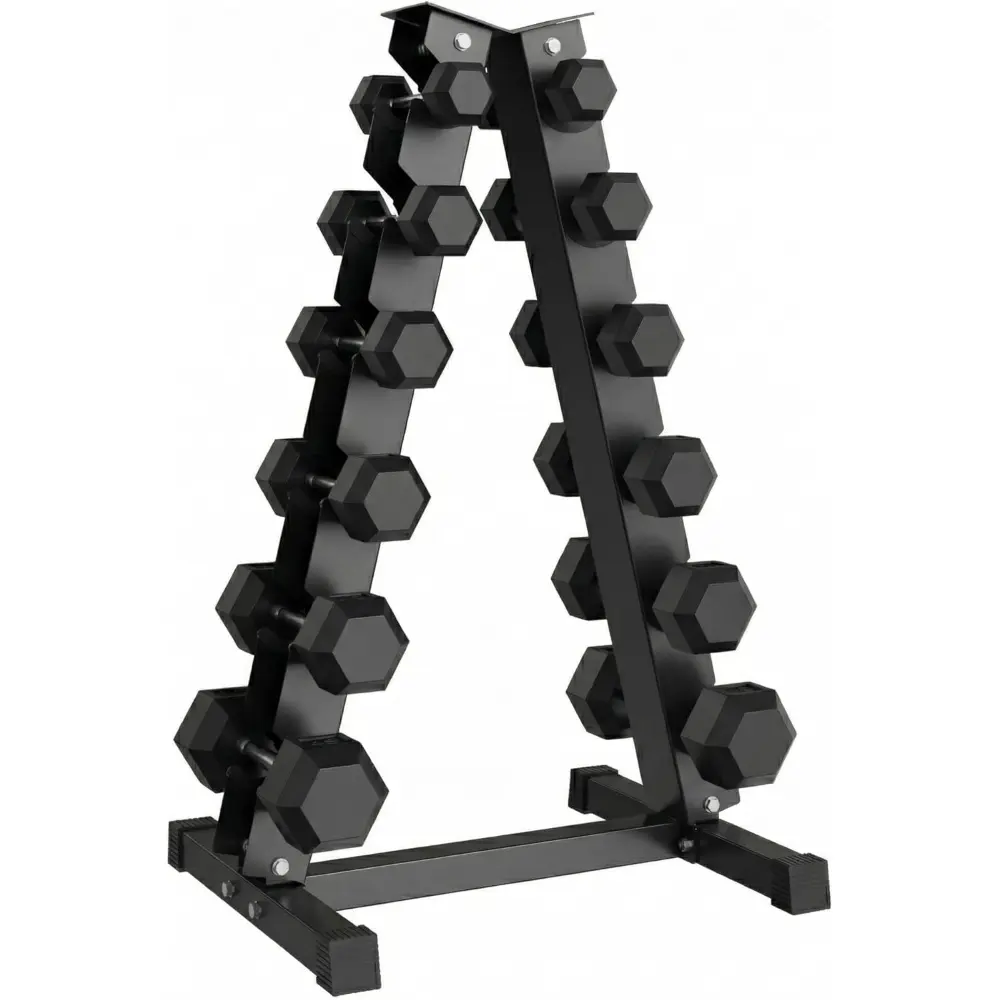 3-Tier Dumbbell Rack, Durable Carbon Steel Weight Stand for Home Gym, 1000 lb Capacity, Scratch-Resistant and Space-Saving with Easy Access for Resistance Training, Non-Marking Base, Rust-Resistant, Universal Compatibility