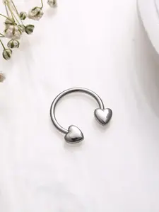 1 Pc Unisex Cute Pattern Silvery Septum Ring for Women Men Gentle Stainless Steel Safe Durable for Long-term Daily Use Fashionable Star Moon Romantic Heart Elements Lovely Sweet Look Handsome Cool Vibe Well-made Texture Soft Comfortable Fit All Day Long