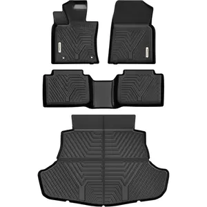 YITAMOTOR Floor Mats & Cargo Mat Fit for Toyota Camry 2018-2024 (Not Fit for Hybrid or AWD), 1st, 2nd Row and Trunk Mat, Black
