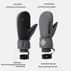 New Snowboarding Gloves Men Windproof Waterproof Non-Slip Fleece Outdoor Professional Five-Finger Warm Gloves Women