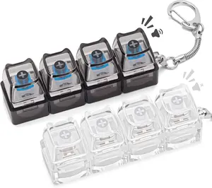 Keyboard Fidget Toy Stress-relieving Toy Mechanical Keyboard Compact Design with Crystal Keycaps LED Lights Transparent Acrylic Anxiety Decompression button stress relief fidget gift keyboard pocket toy clicker