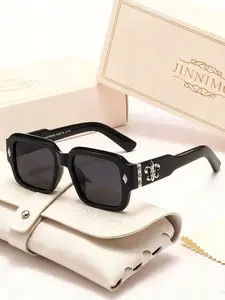 New Fashion Trendy Sunglasses, Versatile Face-Slimming, Perfect for Young Adults, Leather Box Included, Unisex Design