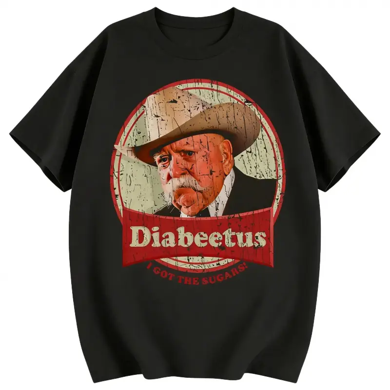 Unisex Retro Graphic T-Shirt, Casual Short Sleeve Round Neck Streetwear Tops with Diabetes Awareness Print, Tshirt, Retro Print, All Seasons