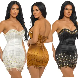 Strapless Rhinestone Bodycon Mini Dress | Glam Luxury Party Dress