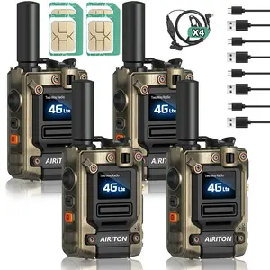 AIRITON PoC Radios Walkie Talkies 4 Pack Long Range Global Nationwide Handheld Two Way Radio 4G 5000 Miles Push to Talk Over Cellular Radio for Group