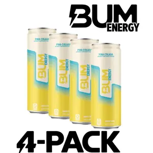 BUM Sugar-Free Energy Drinks, 12-Pack (12 oz Each) - Lightly Carbonated, No Artificial Colors, Natural Caffeine & Citicoline for Energy, Focus & Brain Boost, Workout Sports Beverage