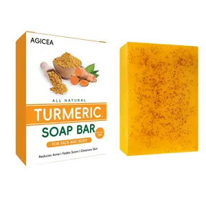 AGICEA Turmeric & Kojic Acid Brightening Soap 4 oz Bar for Dark Spot Reduction & Hyperpigmentation Reduction Safe for Everyday Use