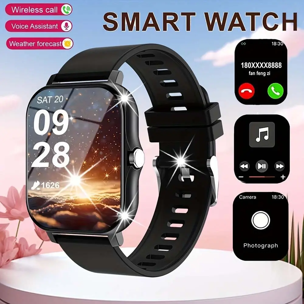 Trendy Multi-Functional Fitness Smartwatch with 1.83 Inch Display, Sports Modes, BT-compatible Calling, LED Notifications for Men & Women