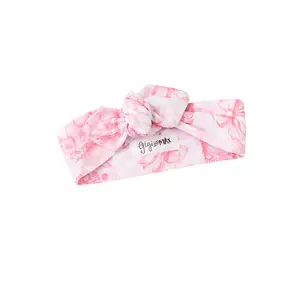 Juniper TOPKNOT HEADBAND Soft Bamboo Newborn Baby Easter Bunny Floral Hair Accessories 23" Long Stretchy Viscose Fabric Perfect Fit