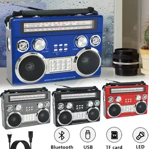 Portable Bluetooth Speaker RetroBox AC/DC Power USB/SD/FM/AM/SW/AUX LED Flashlight Bluetooth Boombox Portable Bluetooth Speaker RetroBox AC/DC Power USB/SD/FM/AM/SW/AUX LED Flashlight Bluetooth Boombox