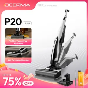 DEERMA P20 PLUS Wet Dry Vacuum Cleaner, 180° Flat-Lying Cordless Vacuum Mop All in One with 15kPa Suction, Perfect Mother's Day Gift for Hard Floors with Complete Accessories Edge Fitting Cleaning, Cordless Handheld Vacuum, Powerful Suction
