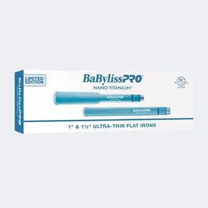 BaBylissPRO Nano Titanium Ultra-Thin Flat Iron Dynamic Duo: 1" & 1½" Plates for Sleek, Polished Hair Styling – Nano Titanium Technology, Ultra-Thin Design, Professional Quality