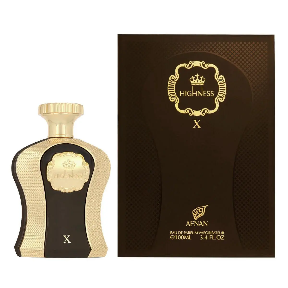 Afnan Highness X Brown Eau de Parfum - 100ML (3.4oz) Liquid Spray Unisex Fragrance, Aromatic Wood Scent with Spicy, Earthy Notes