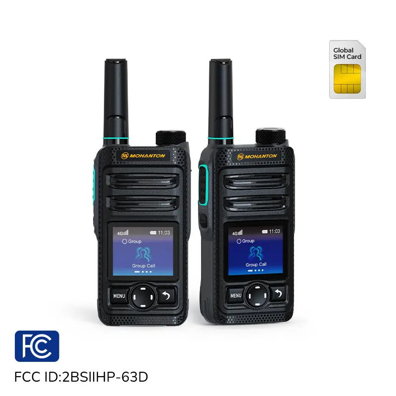 Mohanton 2PCS 4G LTE PoC Walkie Talkie HP-63D, IP54 Waterproof Heavy Duty 2-Way Radio for Outdoor Activities, Lifetime Free Service, Crystal Clear Sound