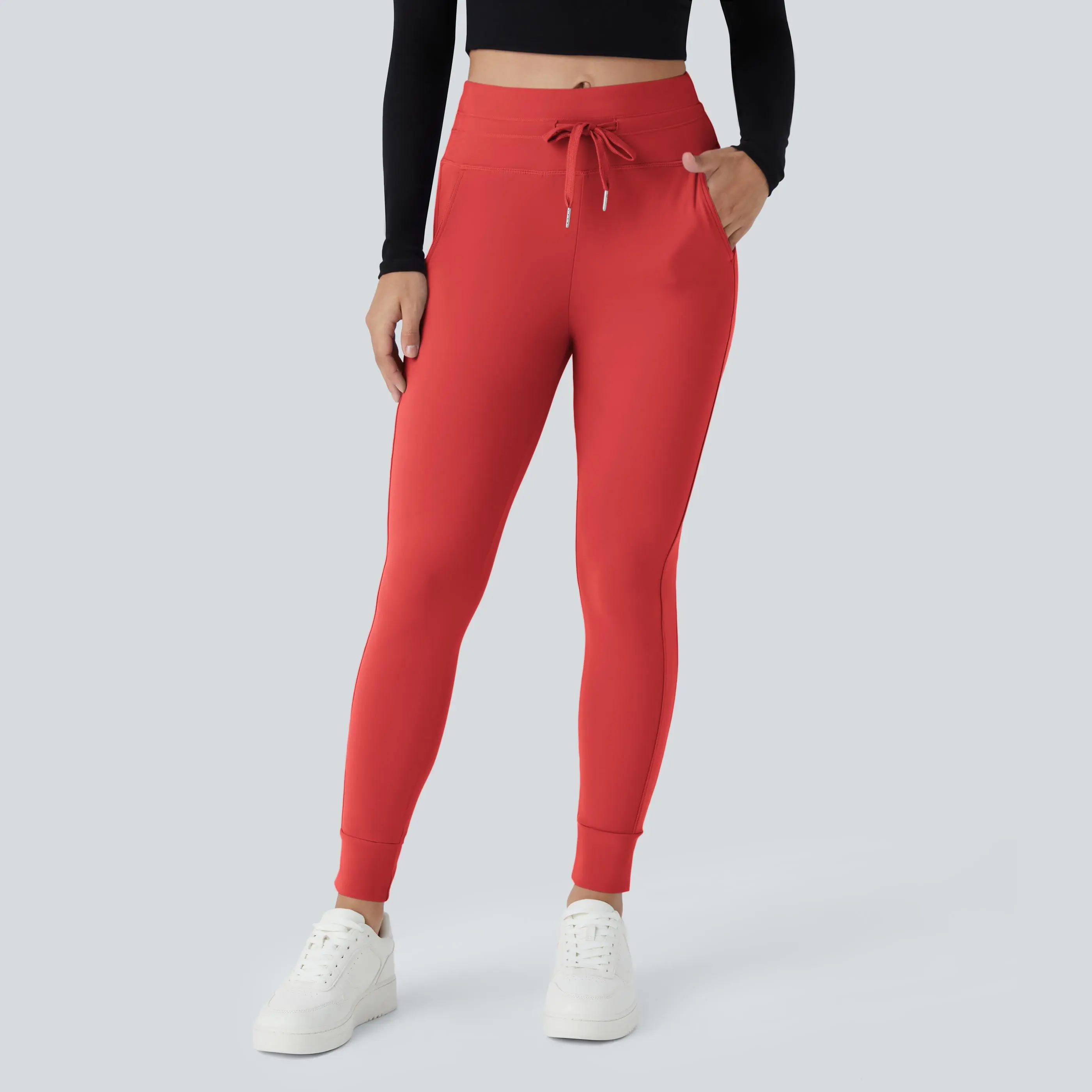 Halara SoftlyZero™ Plush High Waisted Drawstring Pocket Plain Full Length Joggers